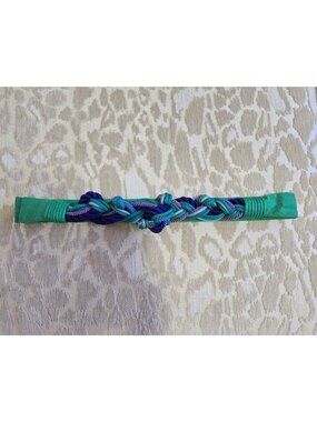 Vintage Carolyn Tanner 80's Braided Teal Purple Blue Belt Adjustable Boho